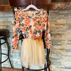 🆑FINAL PRICE‼️ Girls size 5T (120) tan orange brown dress